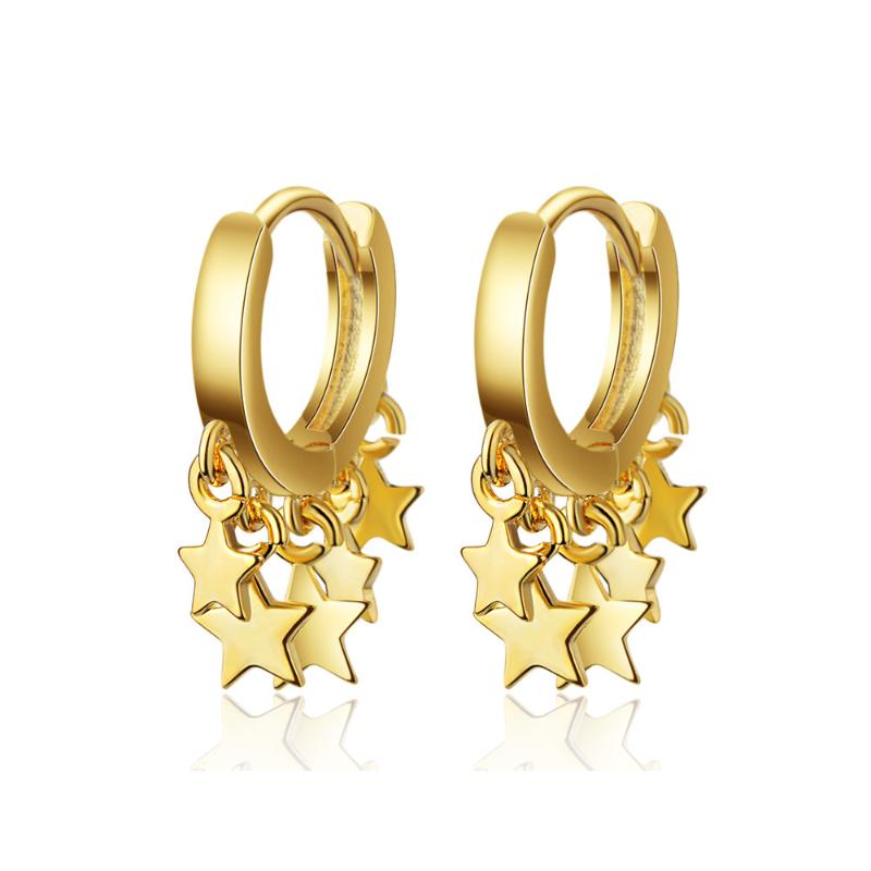 

2020 New Simple Style Star Eardrop Fashion Cute Temperament Earrings 2 Colours For Charm Women Exquisite Jewellery Gift kolczyki