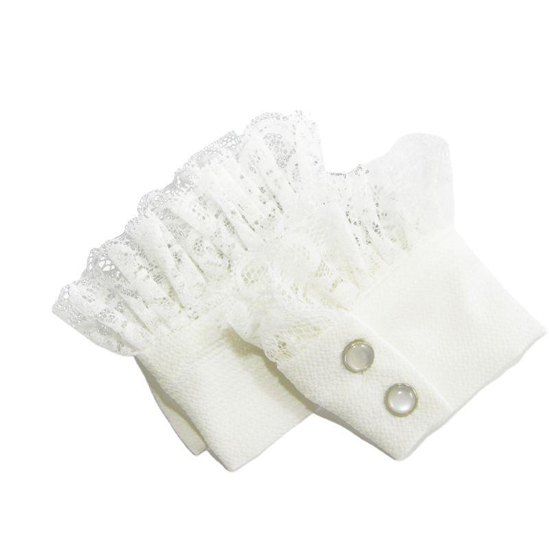 

1Pair Women Sweater Decor Chiffon Fake Sleeves Floral Lace Pleated False Cuffs
