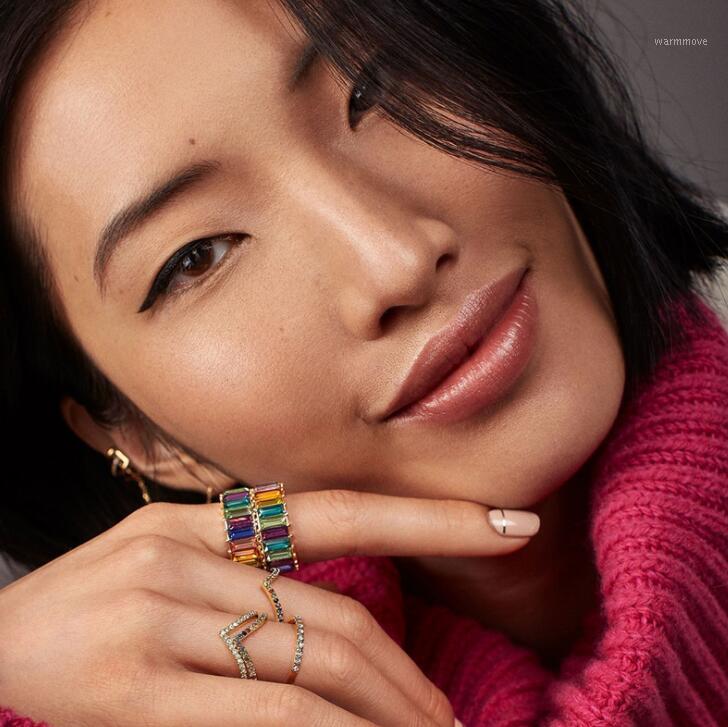 

2019 New Design Colorful Rhinestone Geometric Midi Knuckle Rings For Women Lady's Gem Party Cocktail Ring Jewelry1