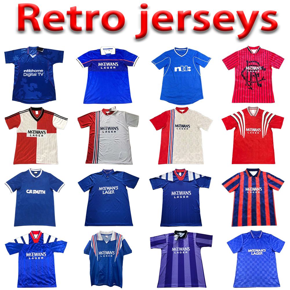 

vintage 95 96 97 99 01 Glasgow Rangers Retro soccer jerseys 03 87 90 92 93 94 Shirts football kits Uniforms, Black;yellow