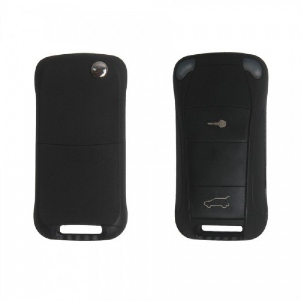

2-button tilting remote uncut blade key shell housing Fob battery holder for Porsche Cayenne 2003-2012