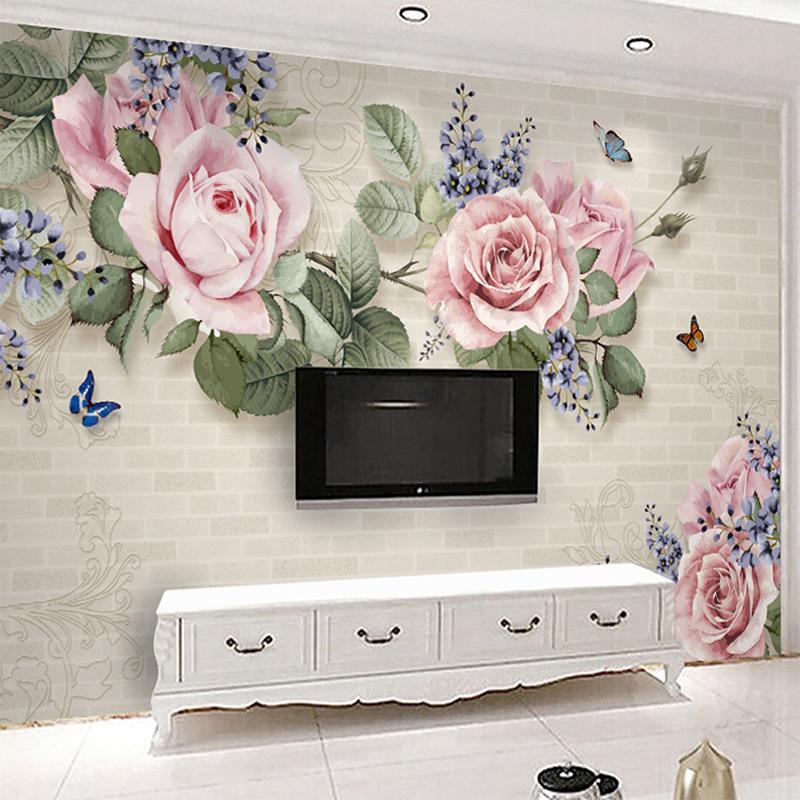 

Custom Mural European Modern Minimalist Oil Painting Floral Wallpaper Living Room Bedroom Wall Home Decoration 3D Fresco Mural, As pic
