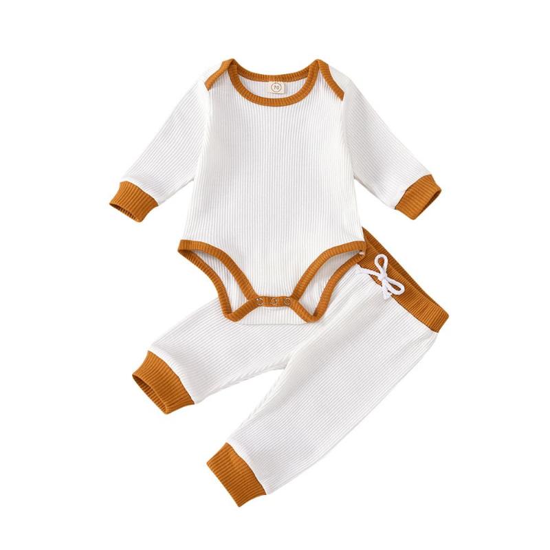 

0-18M Babies Boys Clothes Set Infant Girls T-Shirts Tops Long Pants 2Pcs Spring Autumn Clothing Suits, Brown