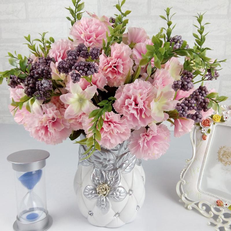 

2020 New Arrival 6 Head Cheap Fake Flowers Rose Pink Silk Peony for Home Wedding Decoration Artificial Flowers Bouquet