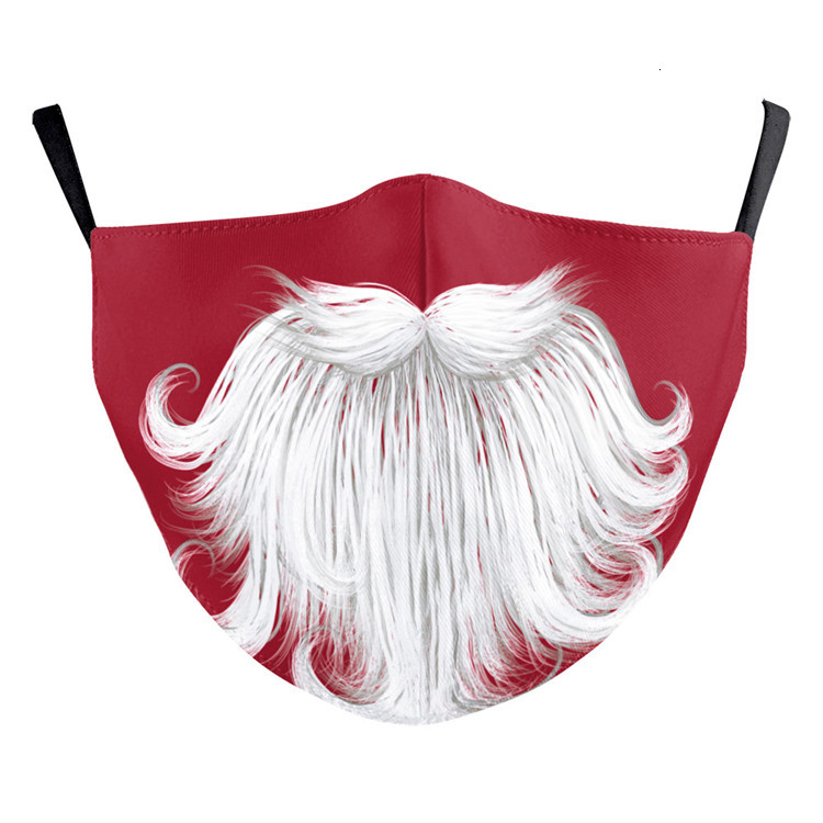 

Dhl Ship Hot Sell Christmas Face Mask Adult Cartoon Designer Washable Printed Xmas Santa Beard Pm2.5 Anti Dust Haze Mouth Masks Fy9236