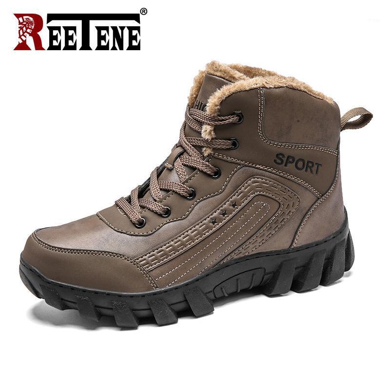 

REETENE Warm Boots For Men Non-Slip Waterproof Men'S Boots Comfort Working Male Quality Outdoor Men Hiking1, Brown