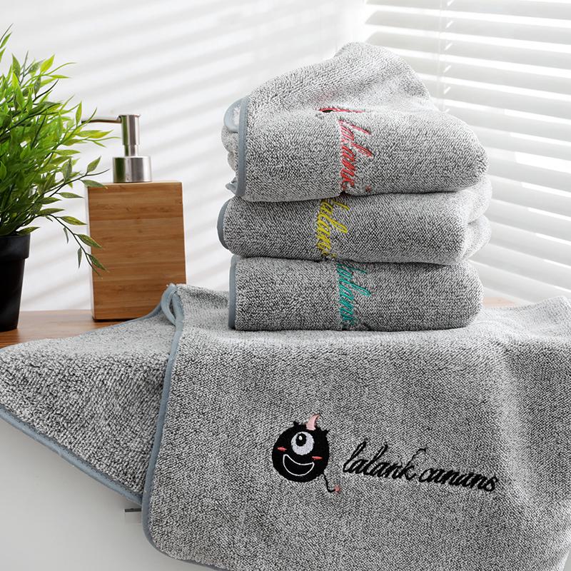 

3pcs/set Cartoon Embroidered Coral Velvet Towel Set Super Absorbent Face Hand Bath Towels Set Bathroom Hair Swimming Towels, Set 2