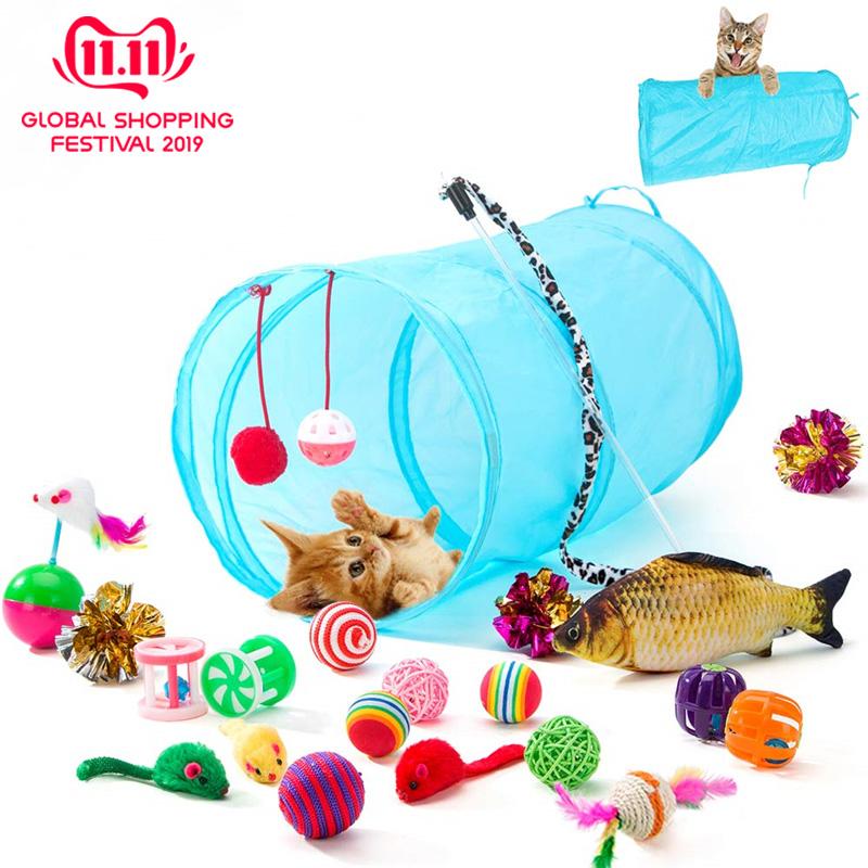 

Hipidog Cat Toy Mouse Fish Ball 21Pcs Pet Toys Cat Toys Interactive Feather Wand Free Shipping