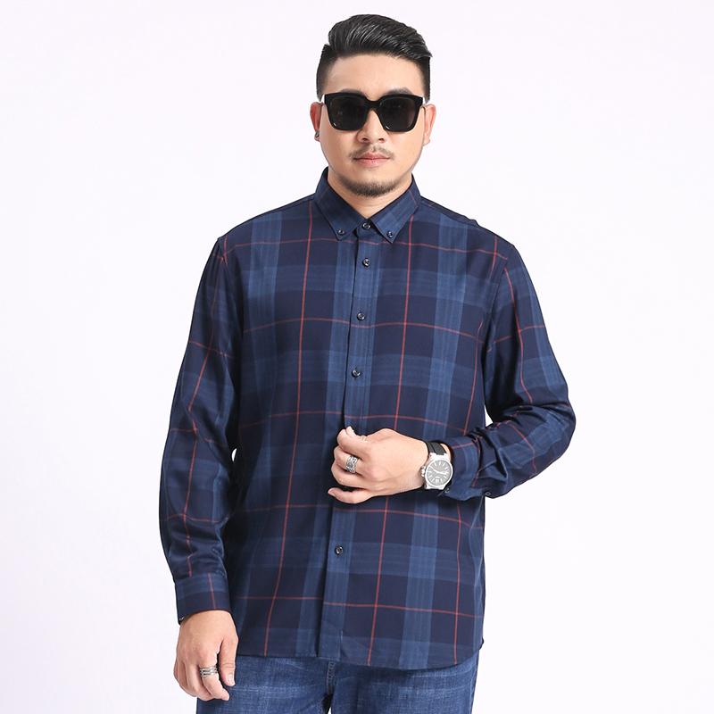 

Plus Size 4xl  6xl 7xl 8xl New Fashion Men Long Sleeves Autumn Shirts Plaid Large 2020 Casual Top Blouse Shirts Camiseta