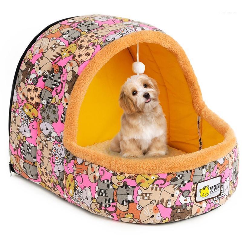 

HEYPET Foldable Cat Bed Pet House Coral fleece Cat Litter Mat Dog Bed For Small Dogs Cats Winter Warm Sleeping Pet Supplies1