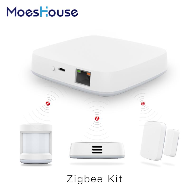 

Tuya Zigbee Smart Gateway Hub Home Automation Scene Security Alarm Kit PIR Door&Window Temperature&Humidity Sensor Smart Life