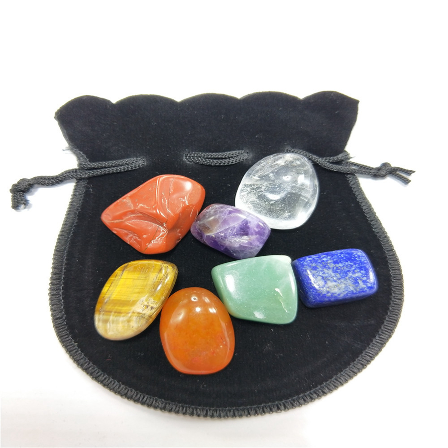 

10set Natural Crystal Chakra Stone 7pcs Set Natural Stones Palm Reiki Healing Crystals Gemstones Home Decoration Accessories RRD3159