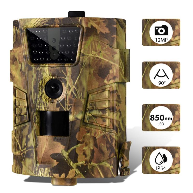 

12MP Digital Wildlife Trail Camera Outdoor Waterproof Night View Hunting Camera IR LEDs IP65 Waterproof Digital Sports, Yellow