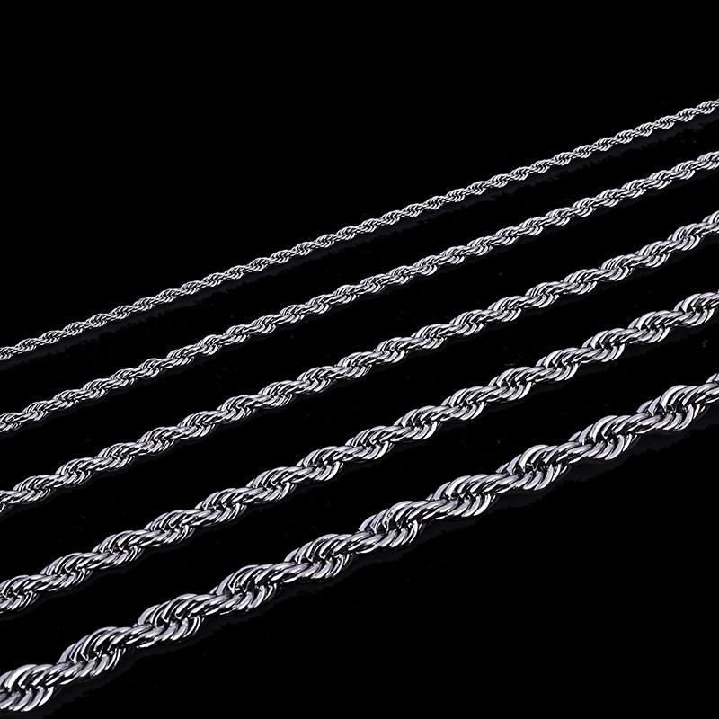 

HIP Hop Width 2mm 3mm Rope Chain Necklace Twisted Gold Silver Color 316L Stainless Steel Necklaces For Women Men Jewelry