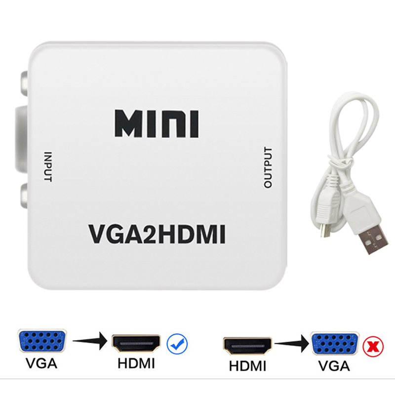 

1080P MINI VGA to HDMI Converter With Audio VGA2HDMI Video Box Adapter for Notebook PC for HDTV Projector