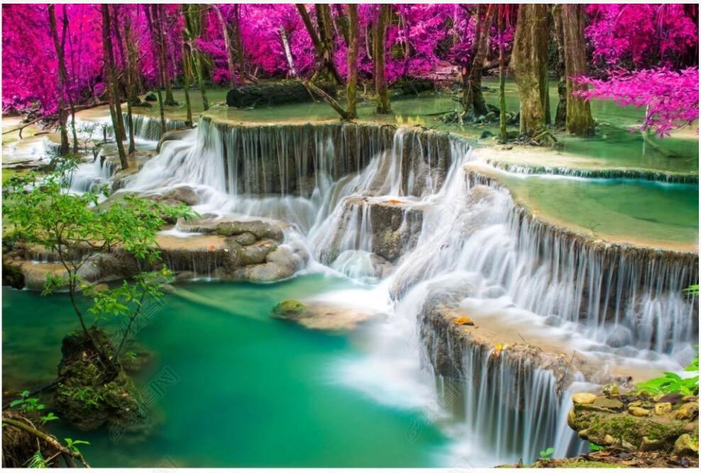 

WDBH 3d wallpaper custom photo HD waterfall forest photography living room home decor 3d wall murals wallpaper for walls 3 d, Non-woven wallpaper