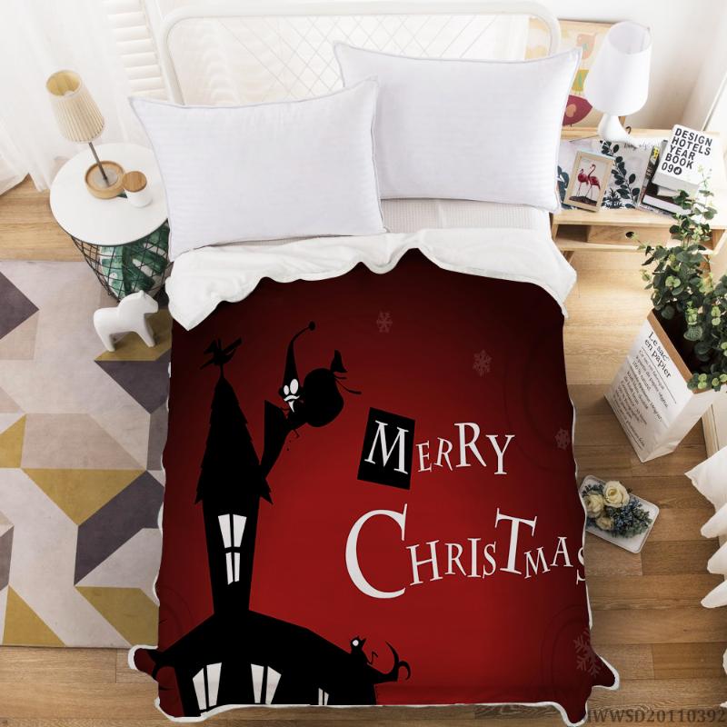 

Merry Christmas Design Blanket 3D Creative Blanket Skin Friendly Comfortable Home Decoration For All Seasons