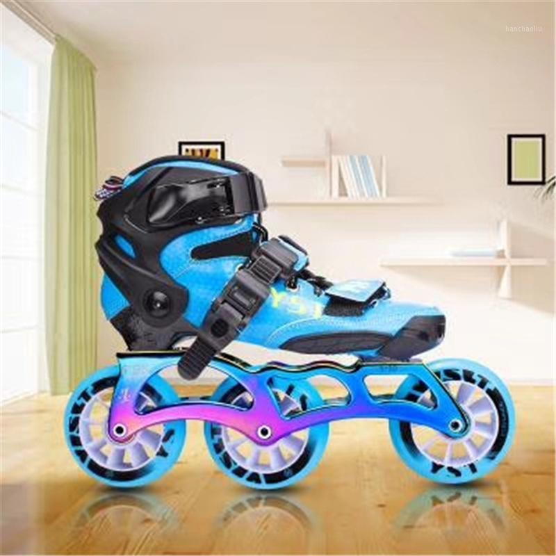 

3 Wheels Children Inline Speed Street Skates 3X90 3X100 3X110 Kids Slalom Roller Sneaker Carbon Fiber Boot Marathon Road Skating1, 1 pair rose boots