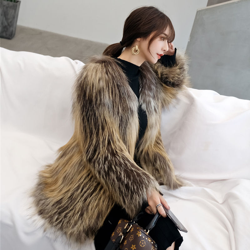 

and 2020 Autumn New Winter Imported Long Island of Gold Fox Woven Women's Skin Coat Anti-season Special Removal Fashions Sd5p, Beige