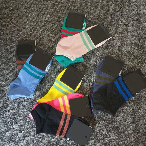 

Many Colours Yellow Blue Red Pink Socks Cotton Basketball Football Socks High Quality Print Letters With Tags, Multi