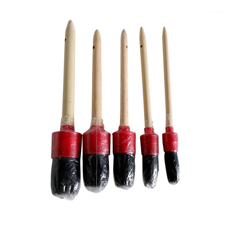 

5PC Detailing Brush Cleaning Natural Boar Hair Brushes Car Auto Detail Tools Dirt Dust Clean Brush Auto Accessories #PY101