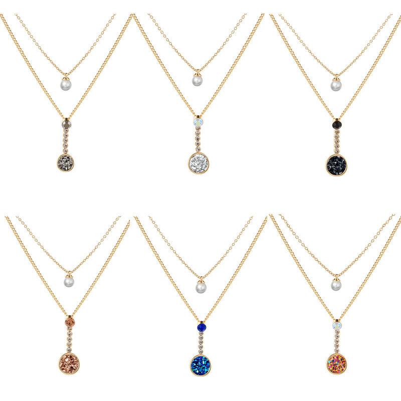 

Multi-Layer Chain Necklace Multicolor Cluster Pendant Necklace for Women Accessories Girlfriend Gift Girl Jewelry Christmas gift