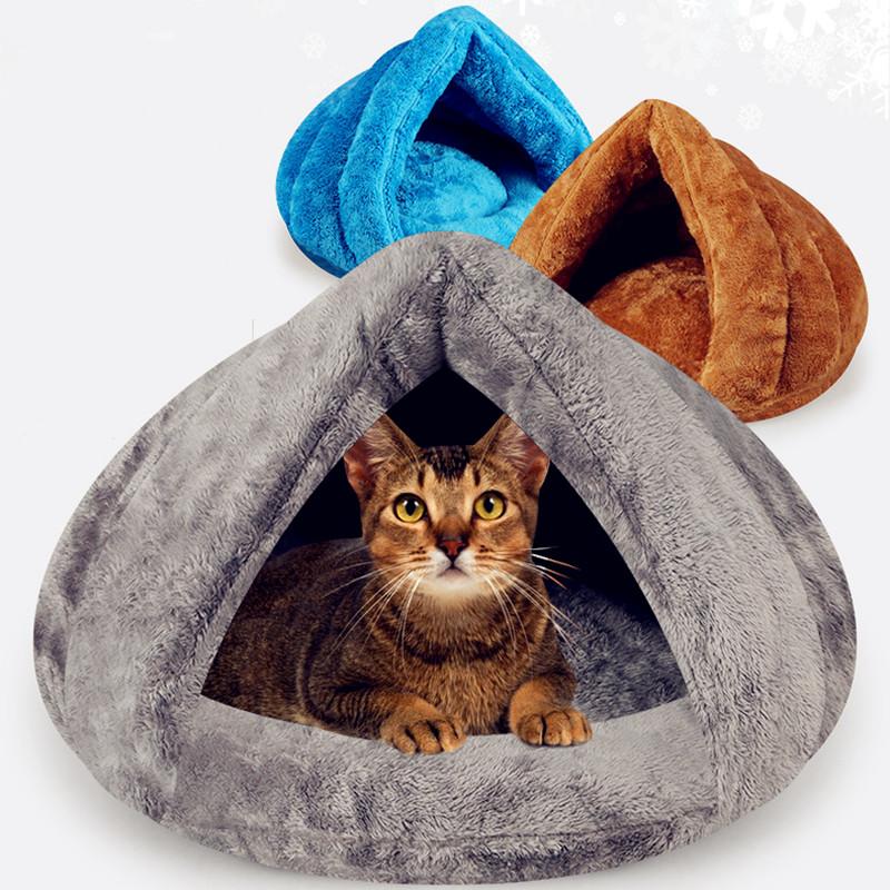 

Puppy Pet Cat Bed For Small Dog Soft Warm Nest Kennel Cat Beds Cave House Sleeping Bag Mat Pad Tent Pets Winter Warm Pets Beds