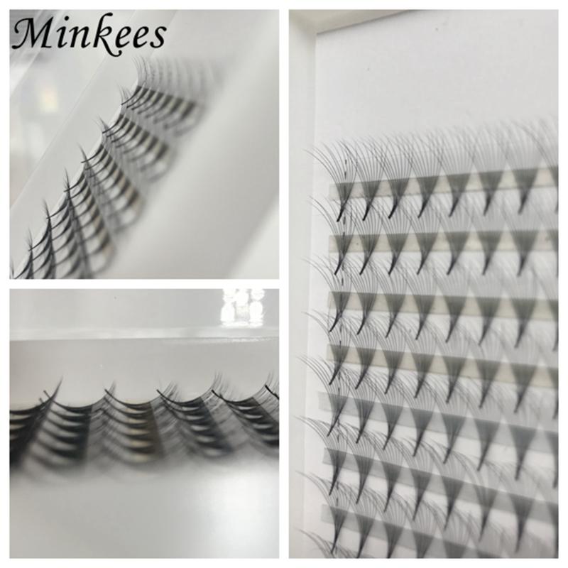 

Minkees Volume Eyelash Extensions Sharp stem premade fans Lashes faux Mink 0.05mm 12 lines High quality Nature False Lashes