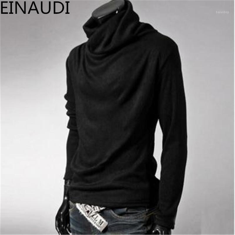 

Men's Sweaters Wholesale- Model 2021 Winter Long Sleeve Sweater Men's Turtle Neck And Colorful Men Knit Bottom Color 6  XX1, Dark grey