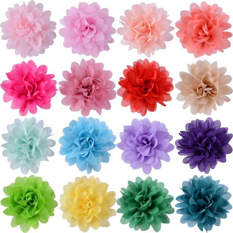 

5pcs fashion satin chiffon flowers for handmade diy wedding bouquet flower diy craft supplies headwear decoration1, Light green