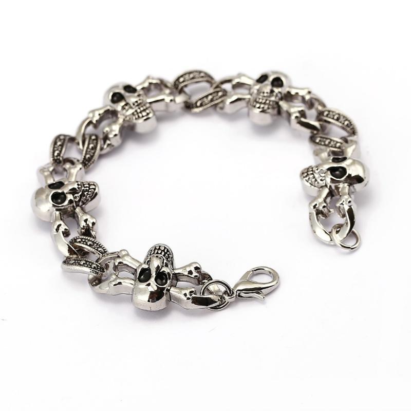 

New metal Men's Charm Bracelets skull shape Retro Mens Bracelets 2020 High Quality Cool Male Jewelry Accessory jx10430