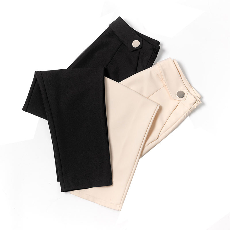 

2021 New Ol Style Women Wide Leg Pants High Waist Casual Sashes Pencil Pant Elegant Work Trousers Female Ankle-length Pantalon Femme Y108 Op, Apricot