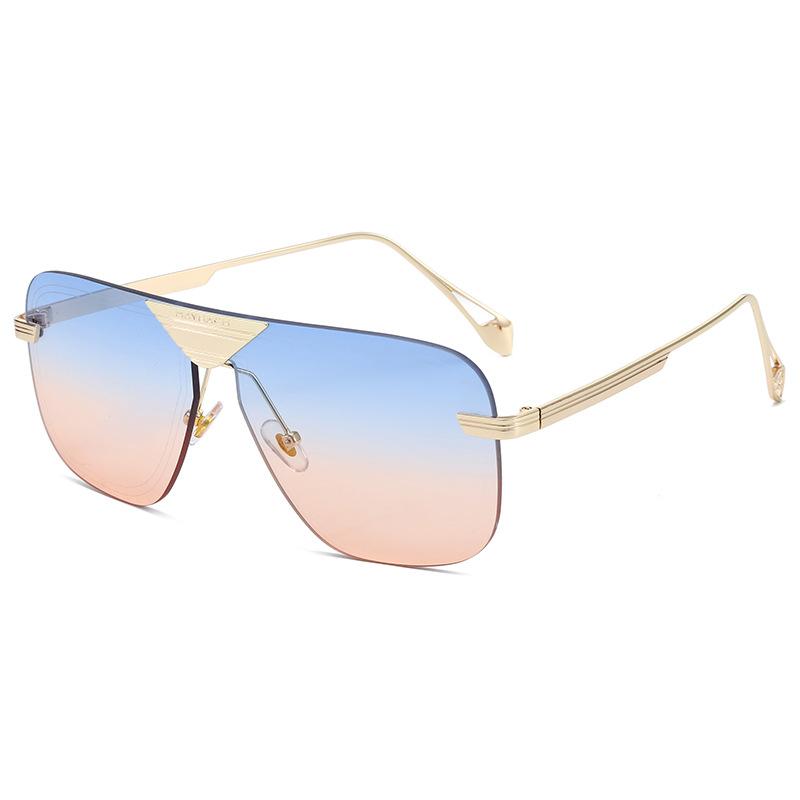 

Sunglasses 2021 Oversized Vintage Brand Driving Sun Glasses Women Flat Top Frameless Retro Classic Eyewear UV400 Outdoor Oculos