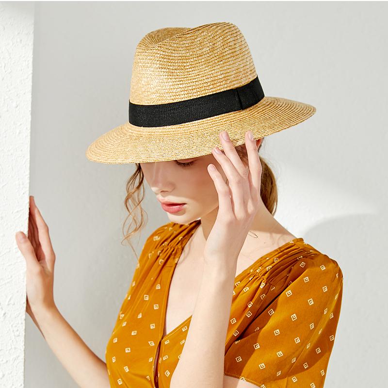 

Unisex hats Sun hat in summer seaside holiday beach hat Street style straw hats Wheat card woven hat2021011, Straw natural color