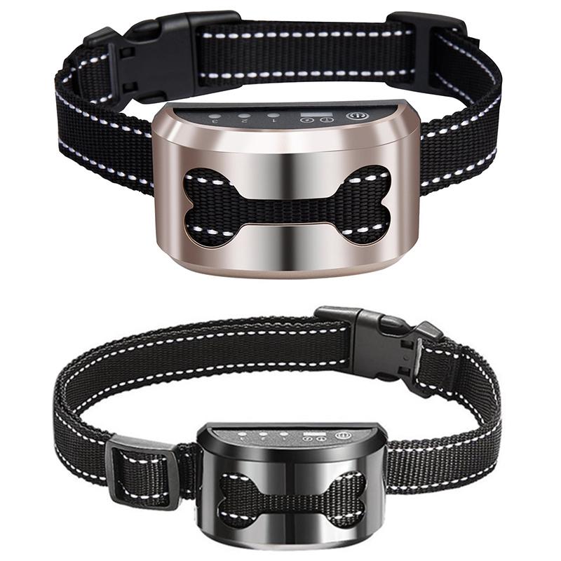 

Pet Dog Rechargeable Anti Bark Collar Control Train Waterproof Stop Barking Dog Waterproof Ultrasonic Training Collars