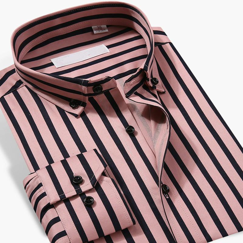 

Quality Luxury Classic Striped Floral Print Cotton Soft Button Shirts Men' Blouse Dress Long Sleeve Shirt Design Men Shirts, Czyj20180805c