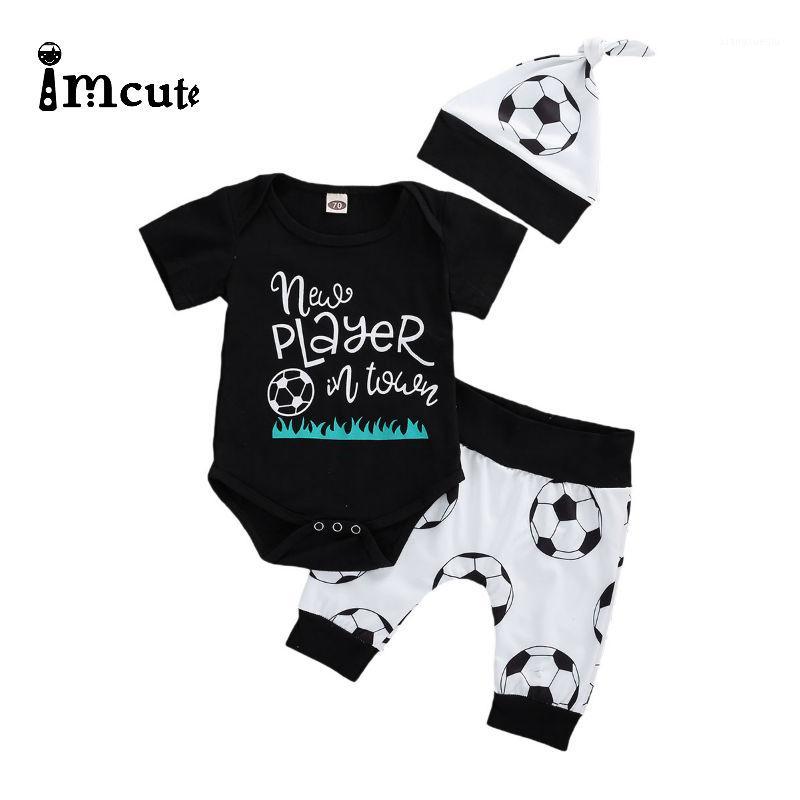 

Imcute 0-24M 2pcs Newborn Baby Boys Clothes Set Kid Print Letter Play Bodysuits Short Sleeve Tops Pants Set1, As pic