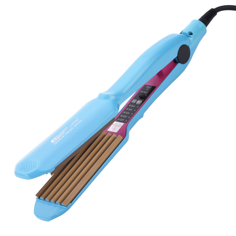 

CkeyiN Professional Hair Straightener Corrugated Hair iron Straightening Flat iron Crimper Curler Hair Styling Tools, Silver
