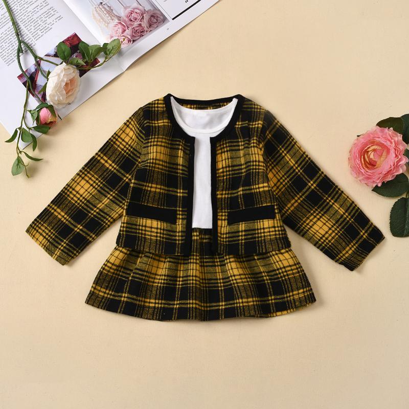 

Baby Girl Plaid Suit-dress, Yellow