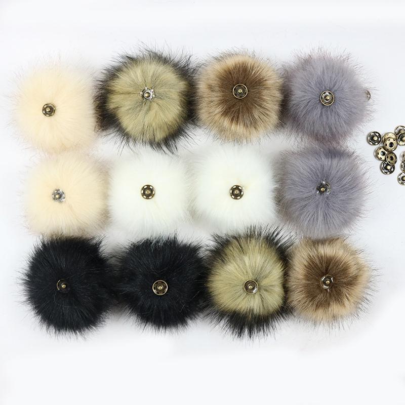 

False Hairball Hat Ball Pom Pom Handmade DIY Artificial Wool Ball Wholesale Cap Accessories Faux Fur PomPom With Buckle1
