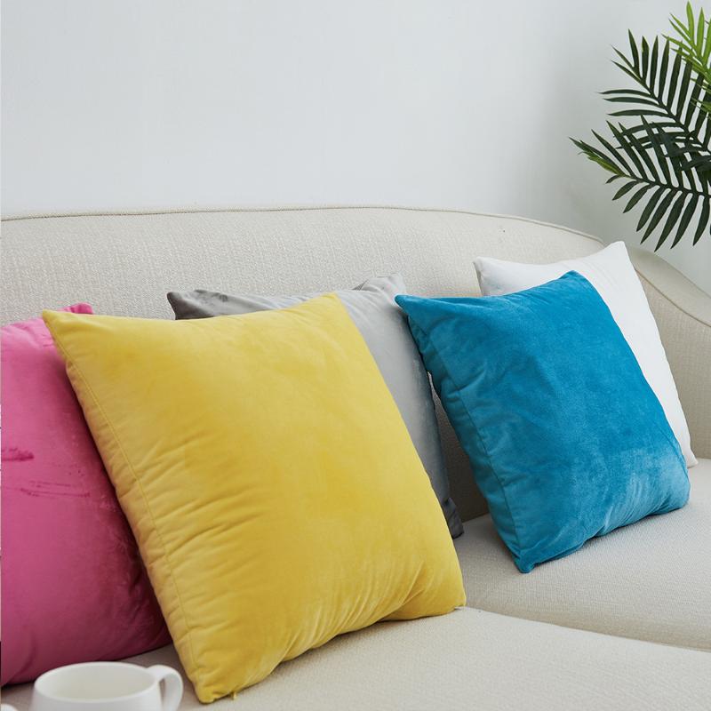 

New Super soft velvet sofa cushion cover 30x50/40x40/45x45/50x50/55x55/60x60cm throw pillow cover decorative pillow case, 23-black