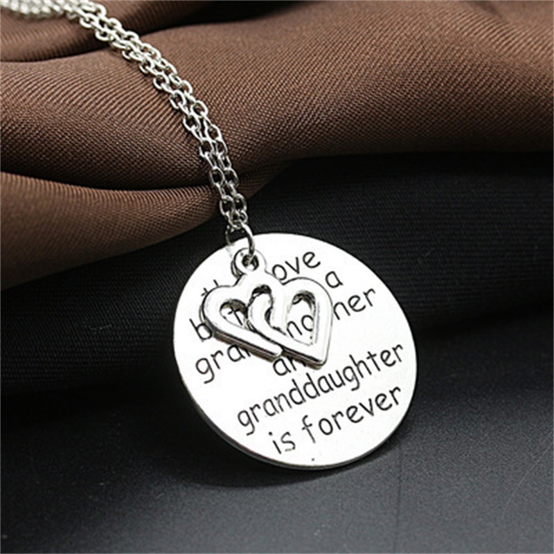 

Letter Necklace Tag Engraved necklace Grandmother Family Necklaces 130 M2