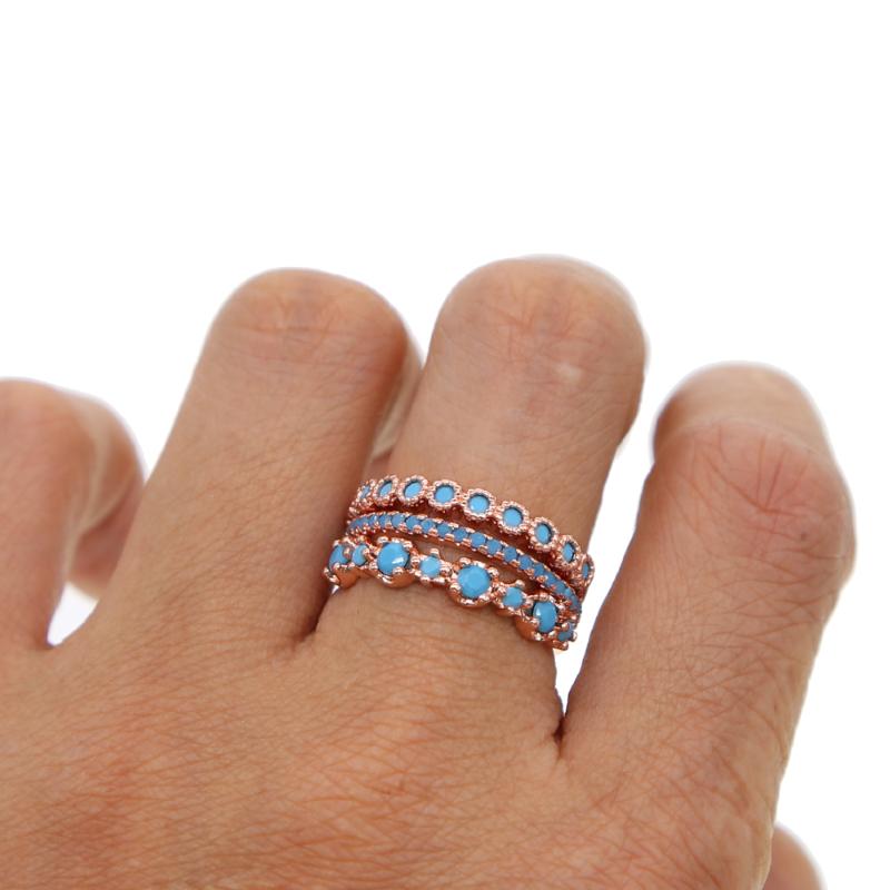 

2020 delicate thin ring Blue Stones CZ Zircon Engagement jewelry Eternity Women Band Stacking rings for wedding band midi ring