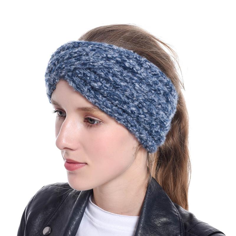 

Ruoshui Autumn Winter Headband For Woman Mohair Cross Elastic Hairband Knitted Hairband Turban Ladies Head Wrap Hair Accessories