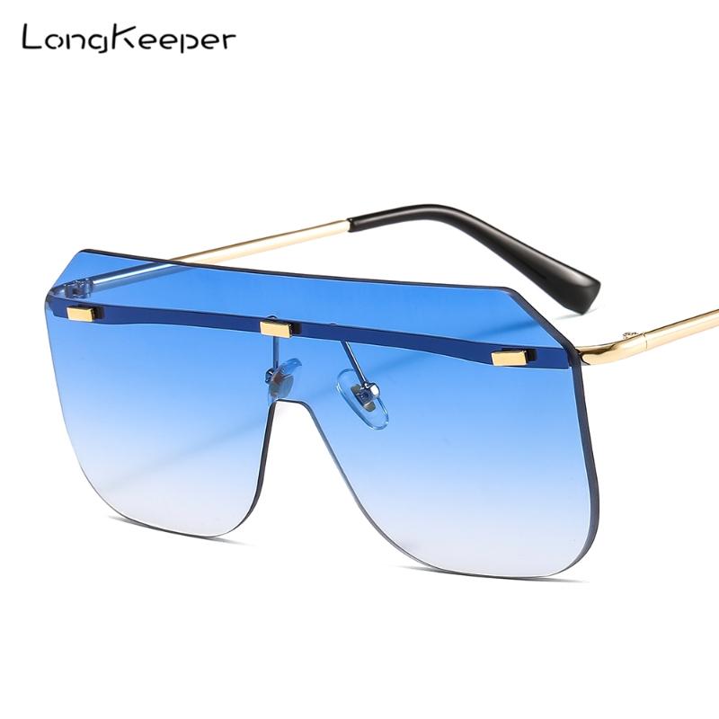 

Oversized Rimless Sunglasses Women Men 2021 New Rimless Sun Glasses Retro Vintage Gradient Goggle For Ladies UV400