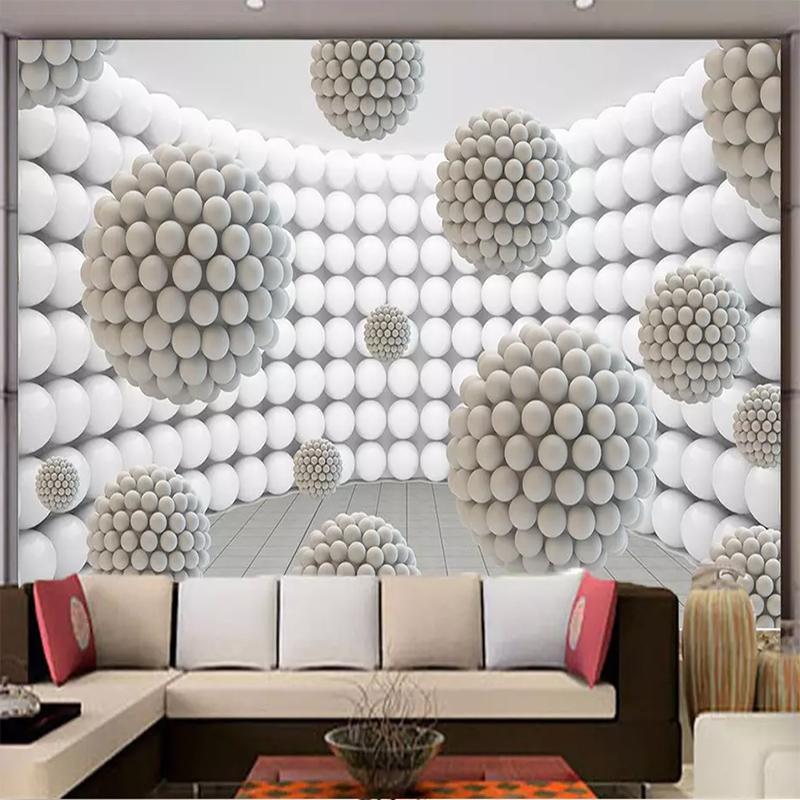 

Custom Wallpaper 3D Three-dimensional Sphere Building Space Art Photo Mural Living Room TV Background Wall Decoration Wall Cloth, As pic