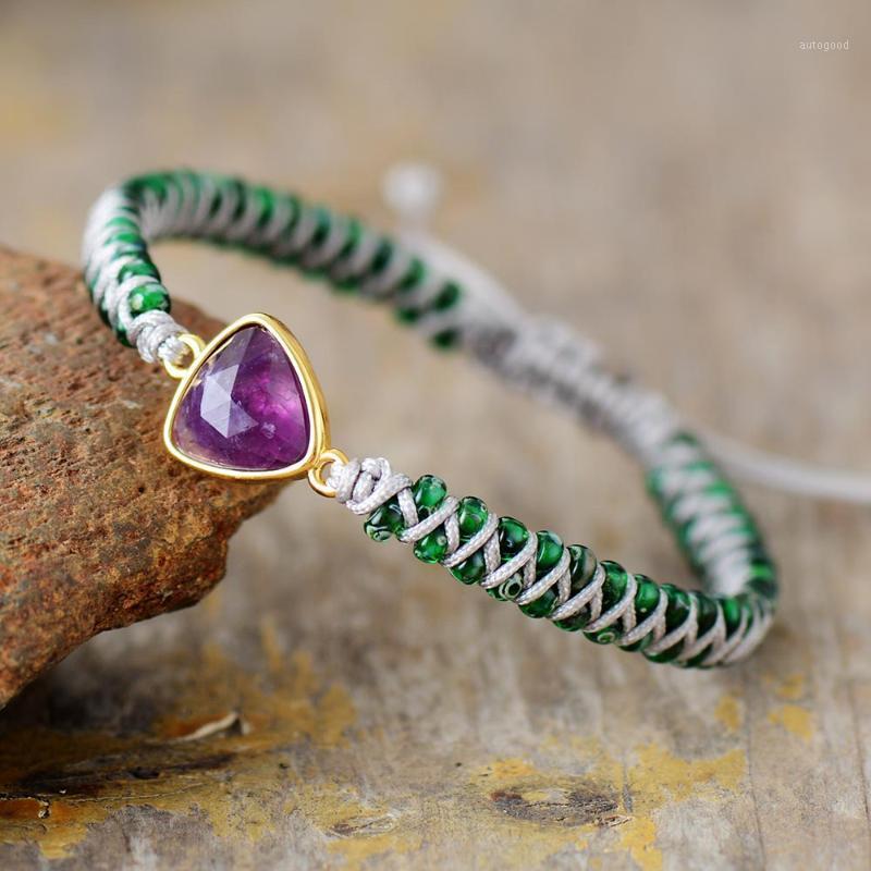 

Charm Bracelets Natural Stone Amethysts String Braided Macrame Friendship Wrap Bracelet Femme Women Jewelry Wholesale1