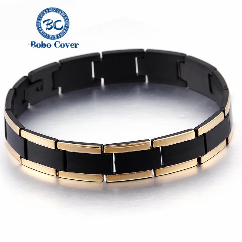 

Korean Titanium Steel Black Golden Men's Bracelet Simple Fashion High Quality Stainless Steel Bangle Unisex Temperament Jewelry