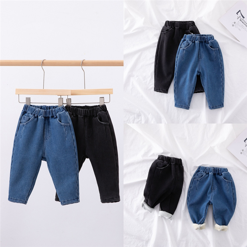 Autunno Inverno Bambino Ragazze Maglione Jeans 2 Pz Abiti Beige Manica Lunga Pullover Top+Pantaloni Lunghi Denim Vestiti Caldi