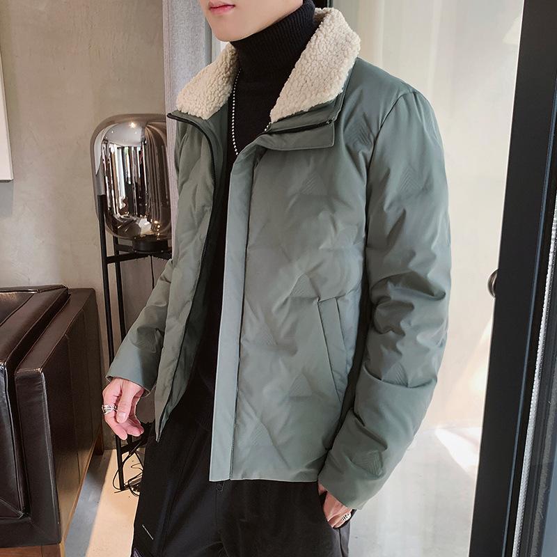 

Boutique cotton-padded clothes coat man with thick cotton-padded jacket relaxed joker joker warm winter jacket handsome male, Black